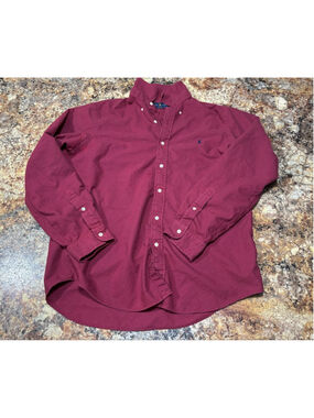 Ralph Lauren Classic Fit Burgundy Button Down
